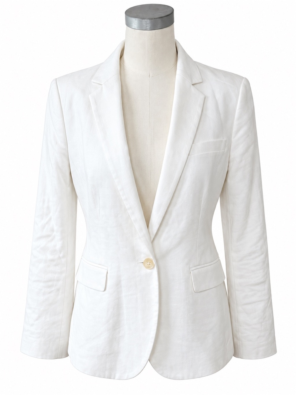 Ann Taylor White Women's Linen Blazer